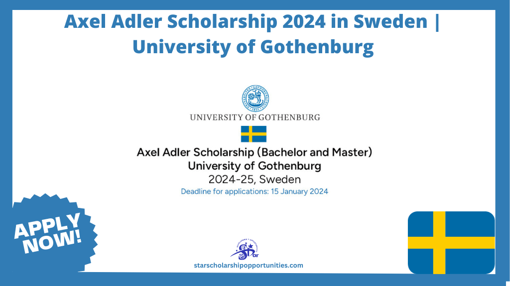 Read more about the article Axel Adler Scholarship 2024 in Sweden | University of Gothenburg