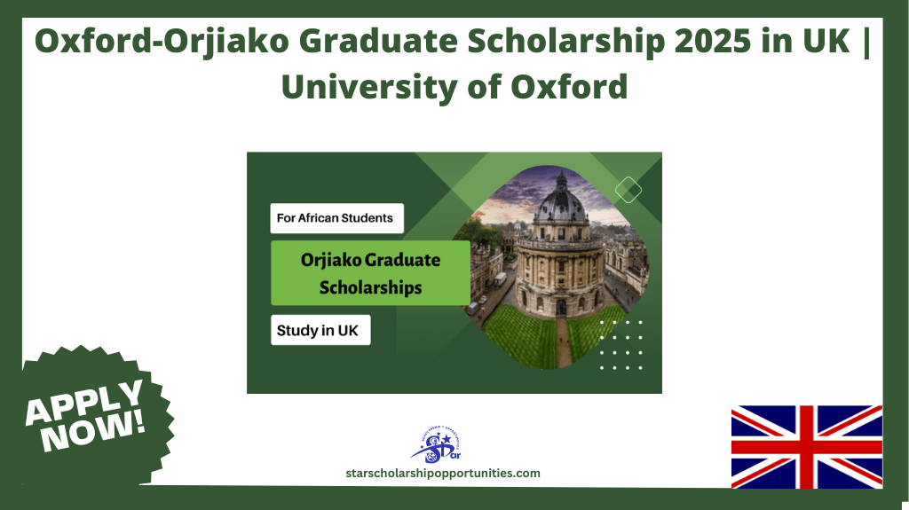 Read more about the article Oxford-Orjiako Graduate Scholarship 2025 in UK | University of Oxford